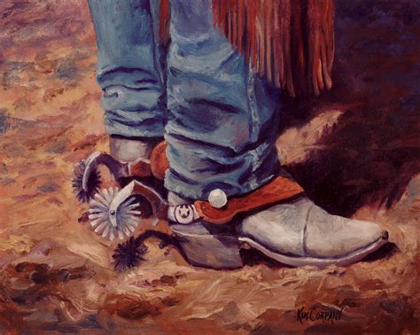 His Silver Spurs Painting Cowboy Art Painting by Kim Corpany