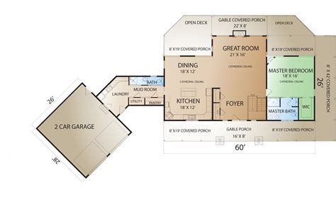 floor plans attached garage | Countrymark_PrairieRanch_FP | Garage house plans, Ranch house ...