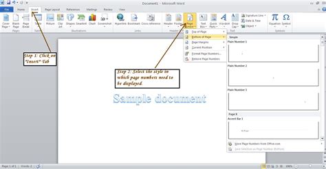 HOW TO: How to insert page numbers in microsoft word 2010?