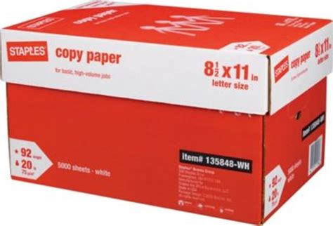 Staples Copy Paper, 8-1/2"L x 11"W, White | Printer Paper | Copiers, Printers, and Fax Machines ...