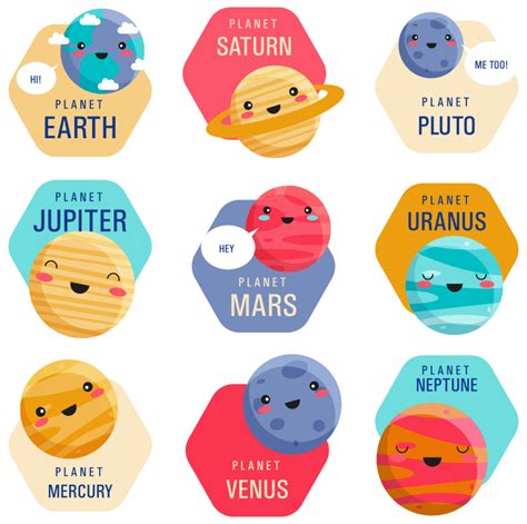 Solar system cartoon pack space sticker - TenStickers