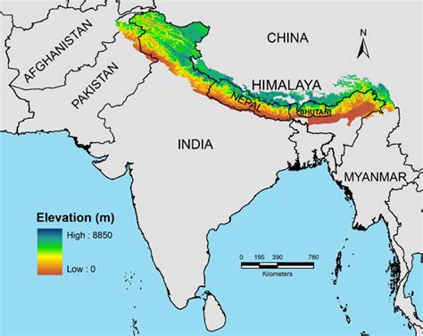 Himalayan Mountains Location On World Map - Topographic Map World