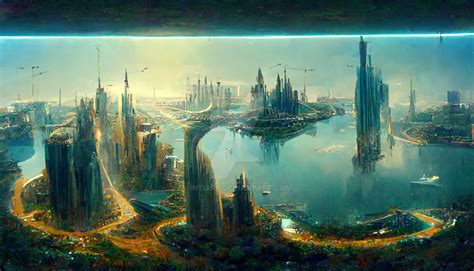 Futuristic City Landscape 1 by IntiArt on DeviantArt