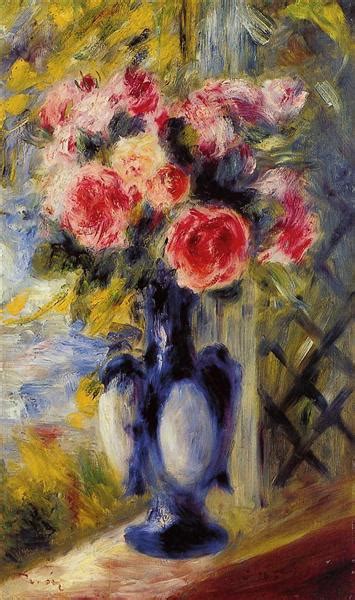 Bouquet of Roses in a Blue Vase, 1892 - Pierre-Auguste Renoir - WikiArt.org