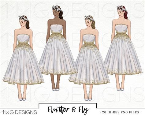 Butterfly Fashion Girl Clip Art Watercolor Clipart Bridal | Etsy | Butterfly fashion, Girls ...