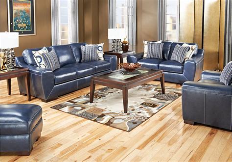 20+ Blue Leather Sofa Living Room Ideas - DECOOMO