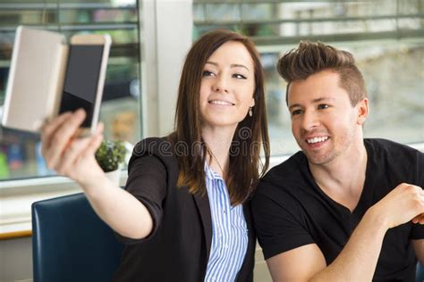 Business People Taking Selfie on Smart Phone Stock Photo - Image of male, hair: 98157478