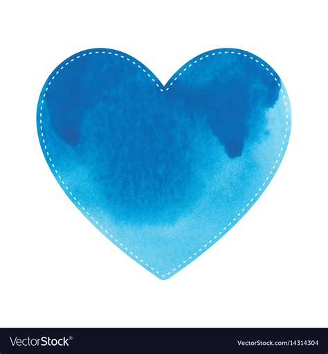 Blue heart on white background Royalty Free Vector Image