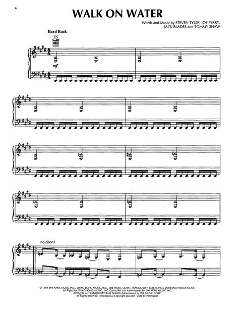 Aerosmith Walk On Water Sheet Music Notes, Chords in 2022 | Sheet music notes, Sheet music ...