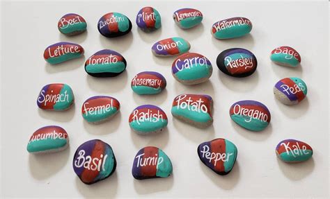 Painted Rocks Garden Markers - Etsy