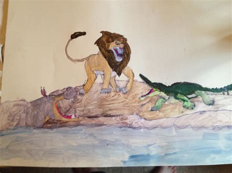 Lion VS Crocodile Vs Hippo by masonday on DeviantArt