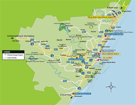 Durban Map Tourist Attractions - ToursMaps.com