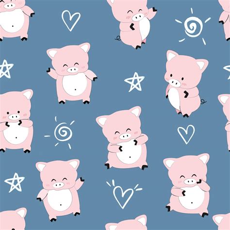 Cute pink baby pig family seamless pattern 10503072 Vector Art at Vecteezy