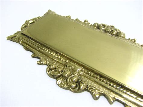 Personalized Solid Brass Door Name Plates Door Plate Flowery Engraving Frame Customized Gold ...