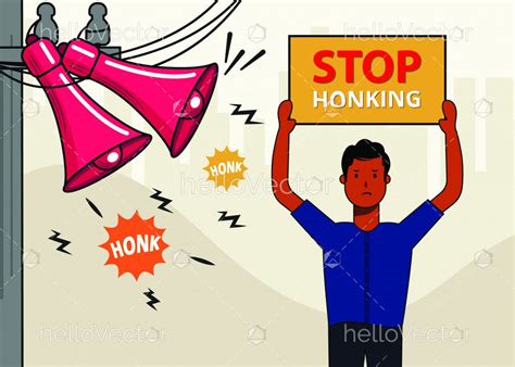 Stop noise pollution illustration - Download Graphics & Vectors