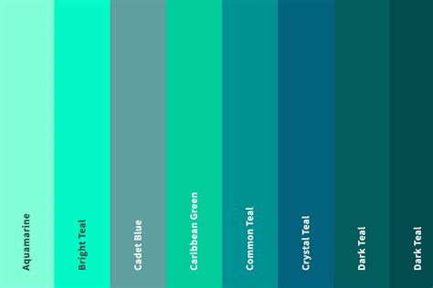 37+ Shades of Teal Color (Names, HEX, RGB, & CMYK Codes) – CreativeBooster