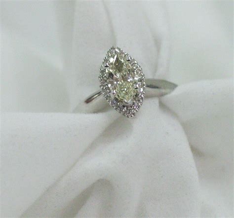 Marquise Halo Diamond Engagement Ring - Etsy