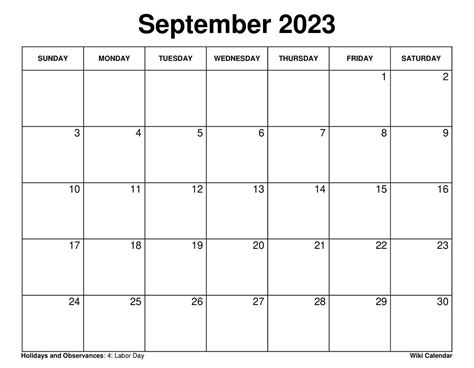 September 2023 Calendar Printable Pdf - Get Calendar 2023 Update