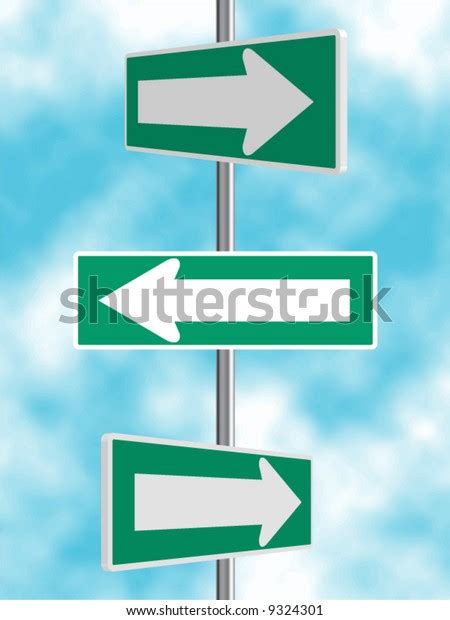 Green Arrow Road Signs Vector Background Stock Vector (Royalty Free) 9324301