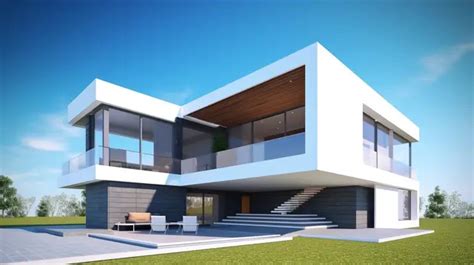 Modern House Visualized In Stunning 3d Render Background, Housing Estate, Estate, 3d House ...