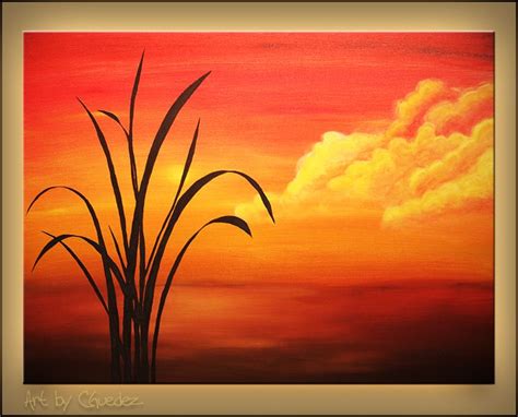 Simple Sunset Landscape Paintings