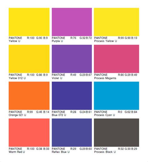 Pantone Color Chart Vinyl