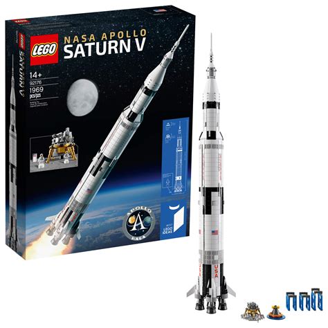 LEGO Ideas NASA Apollo Saturn V 92176 Outer Space Model Rocket for Kids and Adults, Science ...