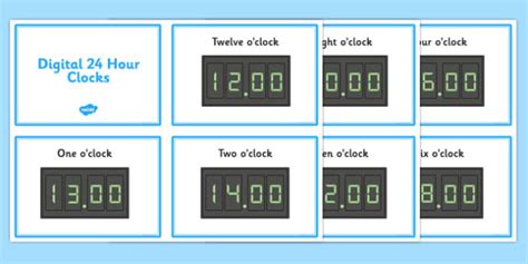 FREE! - 24-Hour Digital Clock Flash Cards (Teacher-Made)