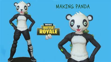 PANDA TEAM LEADER, FORTNITE , COLD PORCELAIN, POLYMER CLAY