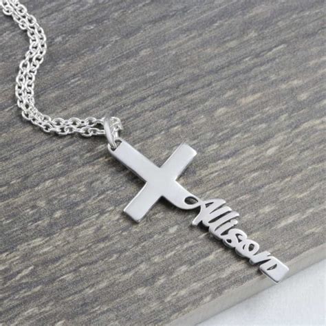 Silver Cross Name Necklace for Women in Australia by Silvery