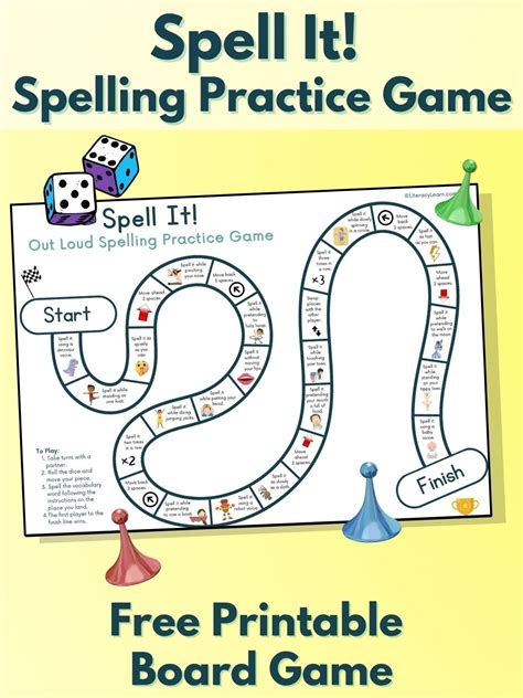 Spelling Practice Printable Board Game (Free) - Literacy Learn