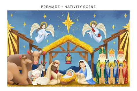 Christmas Nativity Clipart Illustrations - Design Cuts