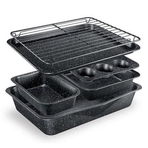 Granitestone 6-Piece Nonstick Stackable Bakeware Set, Gray - 20533822 | HSN