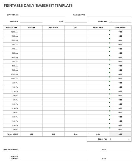 Timecard Template Printable Printable Blank World | The Best Porn Website