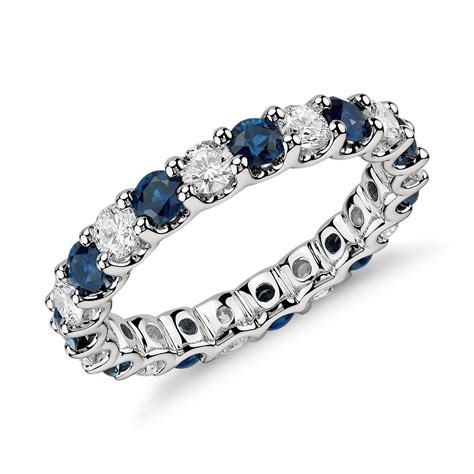 Luna Sapphire and Diamond Eternity Ring in Platinum (1 ct. tw.) | Blue Nile CA