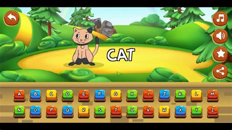 ABC Learning Game,a to z abc-kids Animals Game Name,English vocabulary Game - YouTube