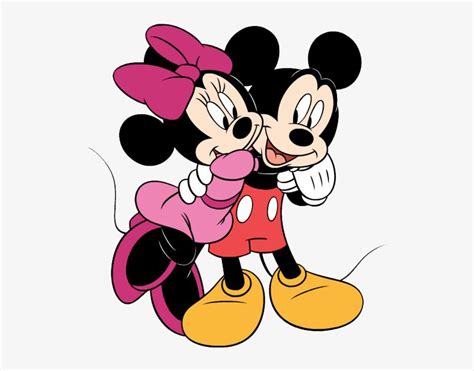 Clipart Love Mickey Mouse - Minnie Mouse Hugging Mickey Mouse Transparent PNG - 532x575 - Free ...