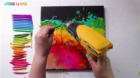 Crayon Melting Art Tutorial || Crayola Paint and Sip with Josie Lewis Art - YouTube