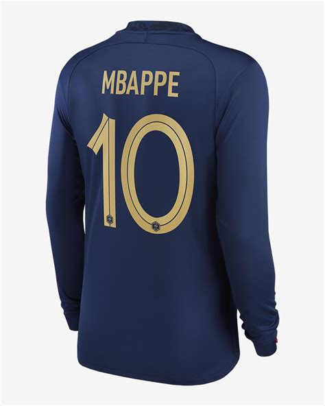 France National Team 2022/23 Stadium Home (Kylian Mbappe) Men's Nike Dri-FIT Long-Sleeve Soccer ...