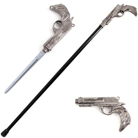 Peacemaker Gun Handle Sword Cane with 12" Hidden Blade-2L1-S