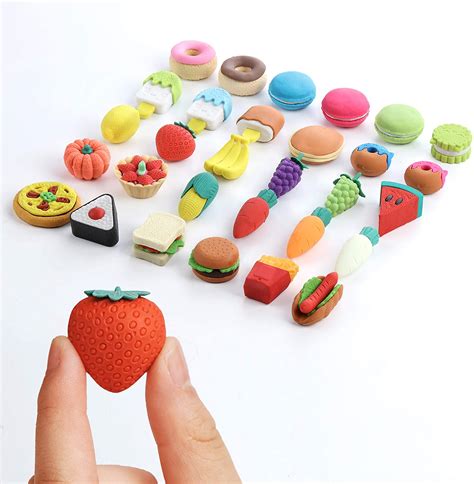 Mr. Pen- 30 Pack Food Shaped Erasers for Kids & Classroom, Reassemble Puzzle Fruit Erasers ...