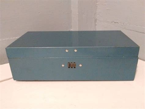 Antique, 1920s, Combination, Lock Box with Combination, Cash Box, Metal, Industrial, Important ...