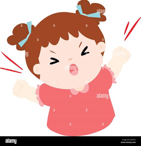 little girl very angry screaming cartoon vector Stock Vector Image & Art - Alamy