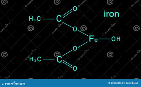 Chemical Formula of Iron Over Black Background Stock Footage - Video of isolated, structure ...