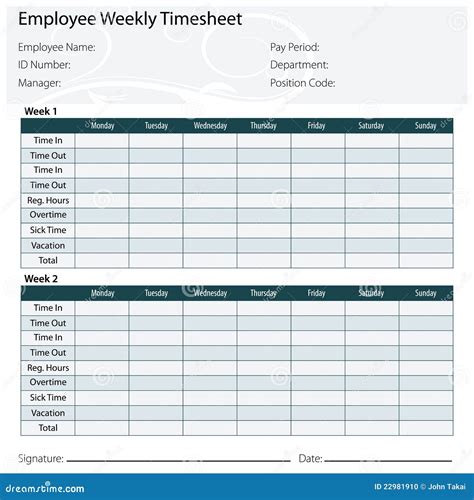 Employee Time Card Template Collection