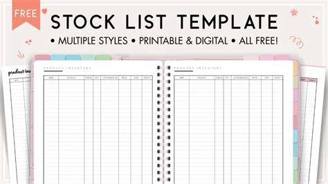 Free Printable Stock List Template - Manage Your Product Inventory