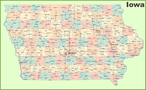 Iowa County Map Printable