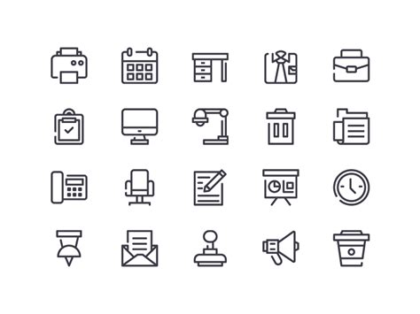 office outline set icon by Rudez Studio on Dribbble