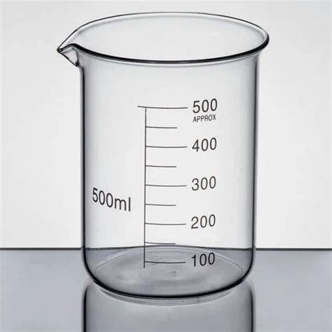 Glass Round Lab Beaker, For Laboratory, Capacity: 500 Ml at Rs 75/piece in New Delhi