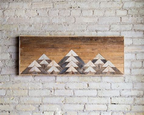 Wood Wall Art | Reclaimed Wood Wall Art | Wall Decor | Twin Headboard |Geometric Wood Art ...